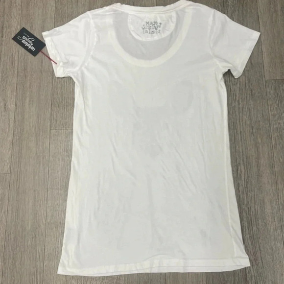 Rockstars & Angels Bambi T-Shirt Angels Cut Weiss Damen S M L - Picture 3 of 4